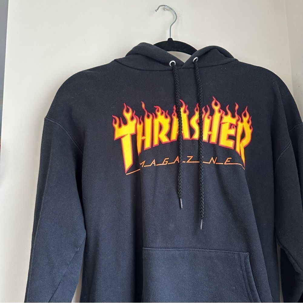 Thrasher Black Flame oversized skater Hoodie - Picture 6 of 8